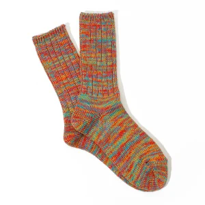 Anonymous ISM - Chaussettes 5 Color Mix Crew - Orange 25
