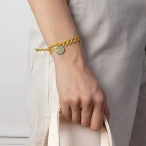Merci - Bracelet médaille Jardin - Fleur Jaune
