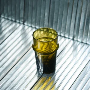 Petit verre marocain en verre soufflé - Vert foncé